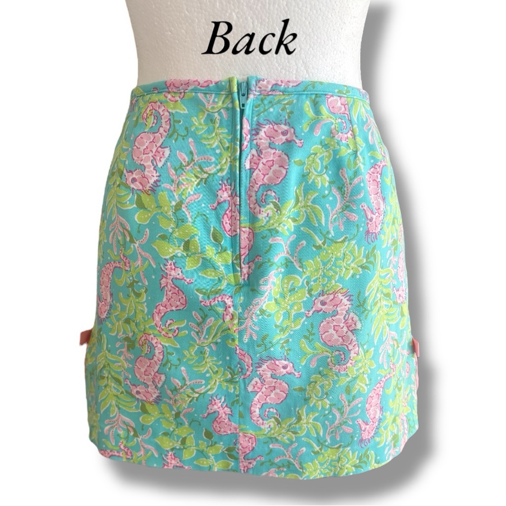 Bamboo Traders Cotton Skort with Floral Seahorse Print. Size, Petite M - Picture 3 of 5